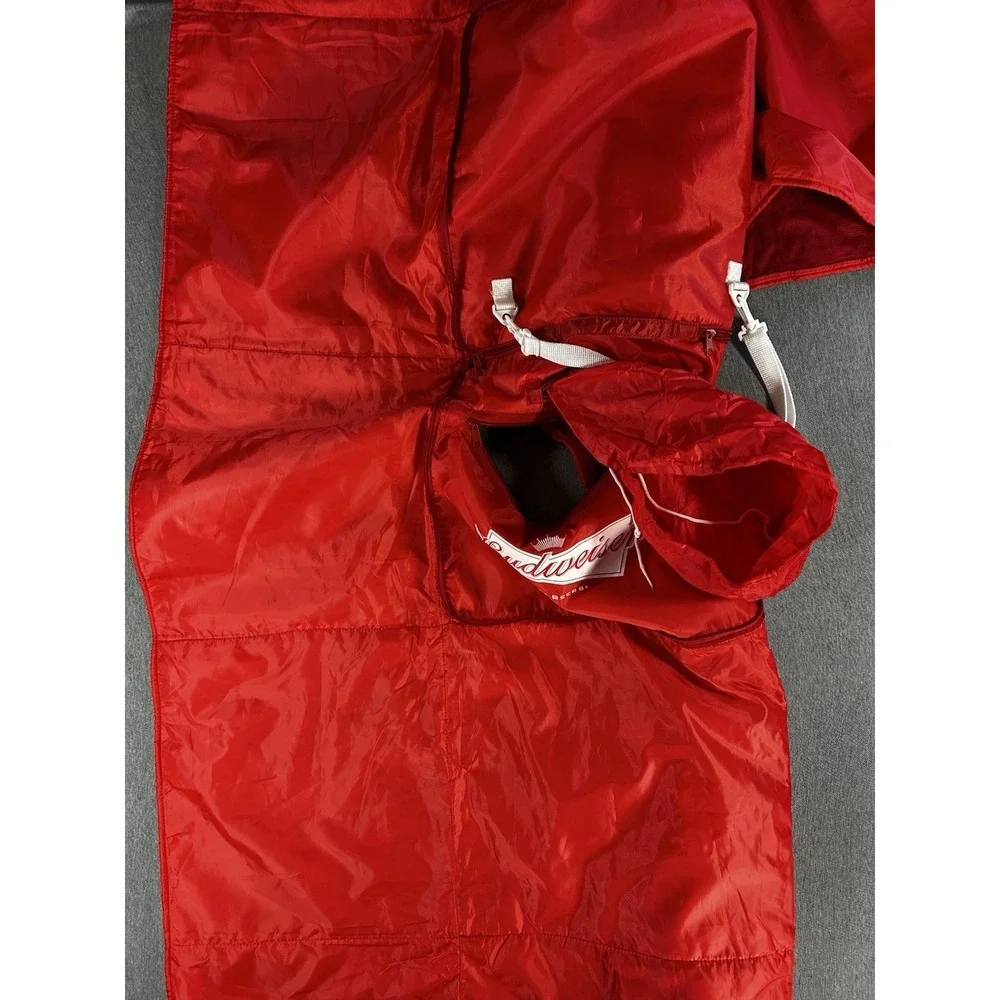 Vintage Budweiser‎ Stadium Blanket Poncho 2-in-1 Hooded Coverup Lined Fleece Bag